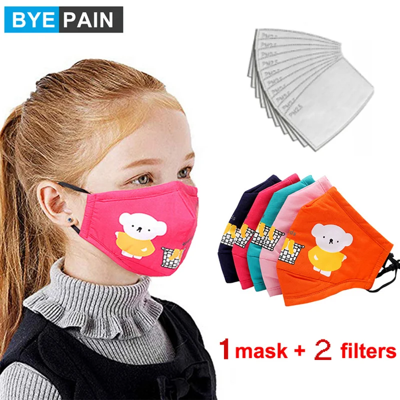 

1Pcs Lovely Kids Cotton Mouth Mask Respiratory Cartoon Thicken Mask Mouth-muffle with Filter for Dust Fog Haze