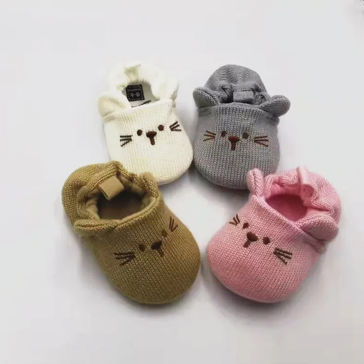 Adorable Knit Crib Shoes express Cartoon Anti - slip Prewalker Baby Slippers Infant Slippers Toddler Baby Boy Girl J0622