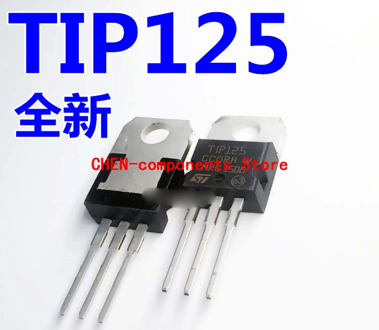 10Pcs TIP125 TO220 5A/60V Rechte Insert Darlington Transistor