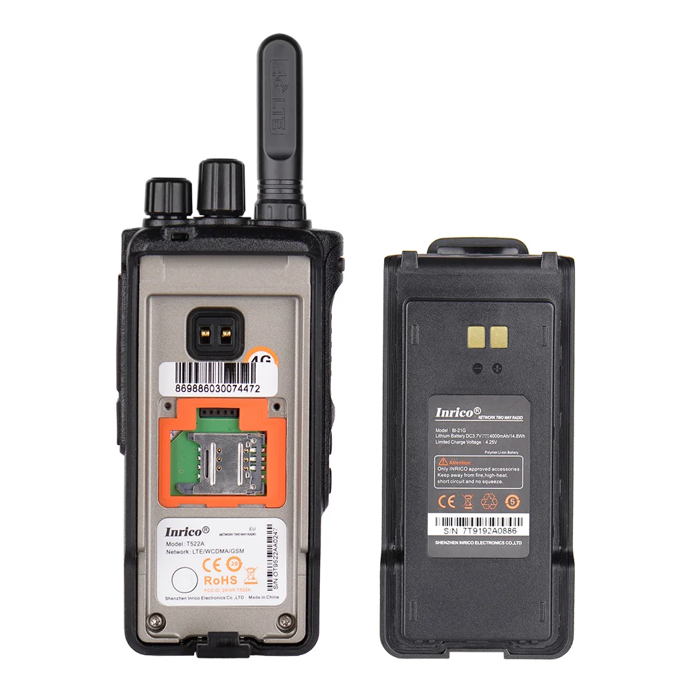 Imagem -05 - Walkie Talkie sem Fio Bluetooth Rádio de Longo Alcance Interfone Android 50km Zello App Rádio 4g Poc T522a Gps Inlina-t522a