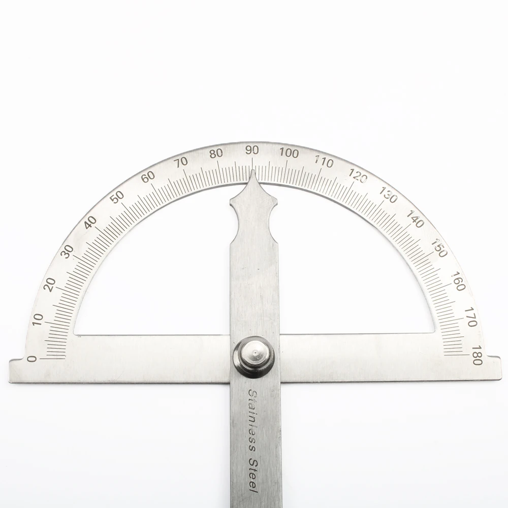 Đồng Hồ Nam Dây Thép Không Gỉ 180 Độ Protractor Góc Tìm Quay Đo Thước Góc Thước 150Mm Roundhead Toán Học Đo Dụng Cụ