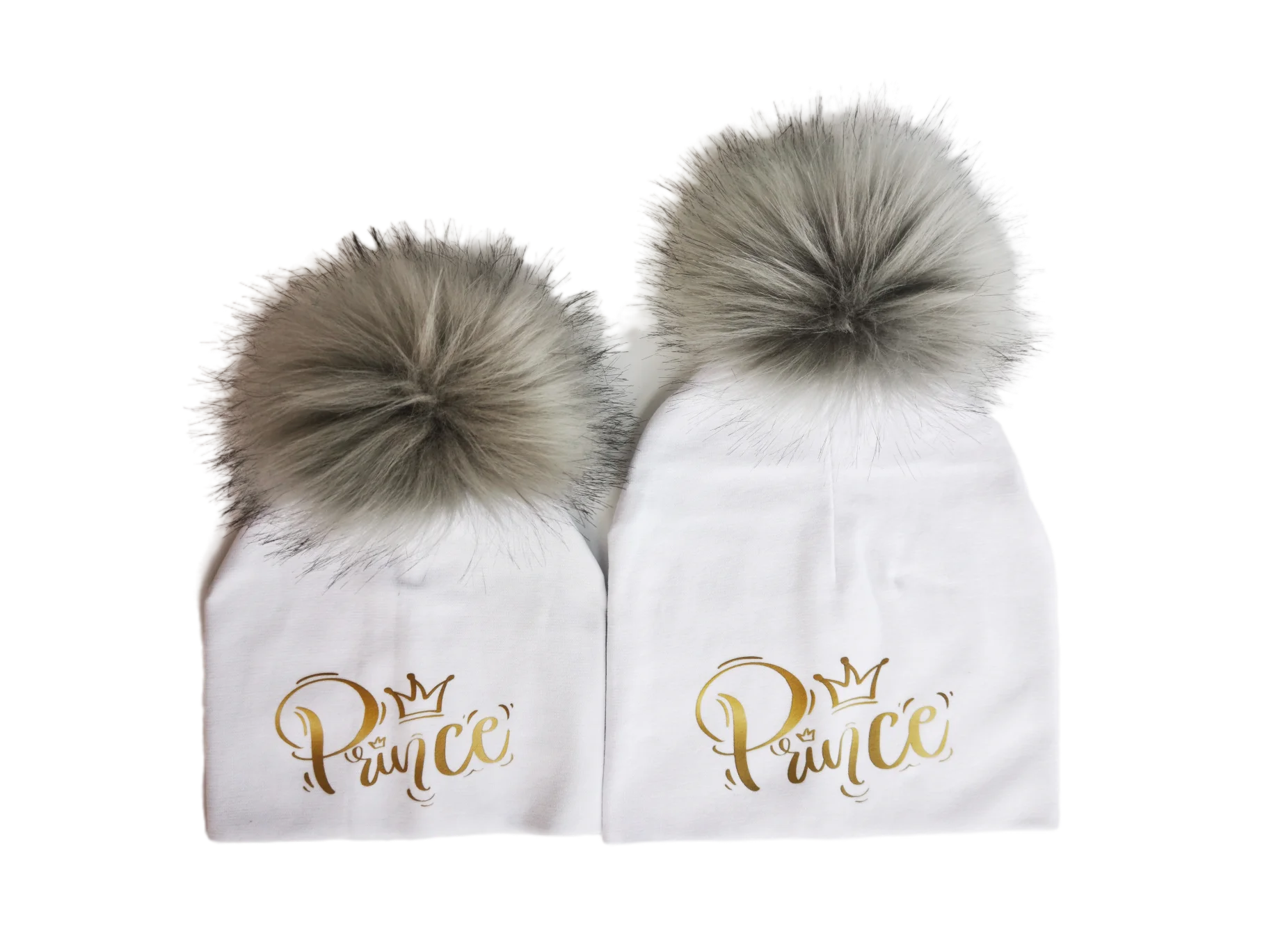 newborn fashion golden prince princess letter crown toddlers infant bonnet baby pompom hat for boys hat scarf cap for kid beanie