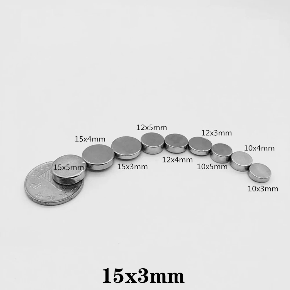 15x3 arama küçük mıknatıs Dia 15x3mm toplu küçük yuvarlak manyetik 15x 3mm neodimiyum disk mıknatıslar 12*3 15*3 16*3 18*3