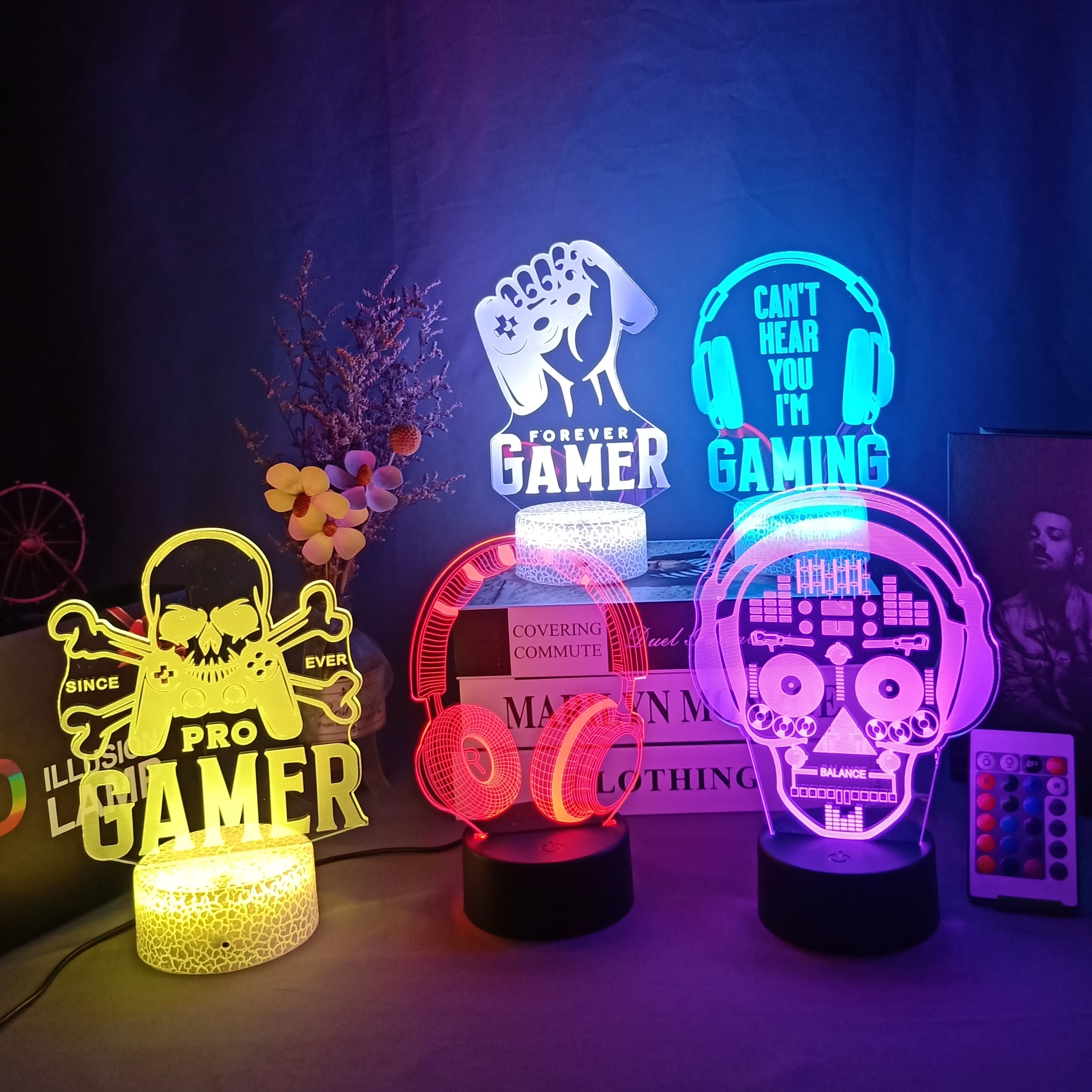 NEW 3D Night Lamp Gaming Room Desk Setup Lighting Decor on The Table Game Console Icon Logo Bedside Light Christmas Gift