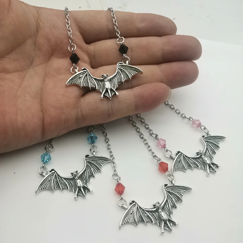 Handmade Evil Bat Alloy Pendant Necklace Mysterious Gothic Punk Style Halloween Gift Fashion Men's and Women's Jewelry Gifts