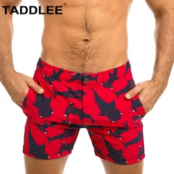 Taddlee-bañador Sexy para hombre, ropa de baño de marca, calzoncillos bóxer para Surf, pantalones cortos de baño de corte cuadrado, Bikini de natación