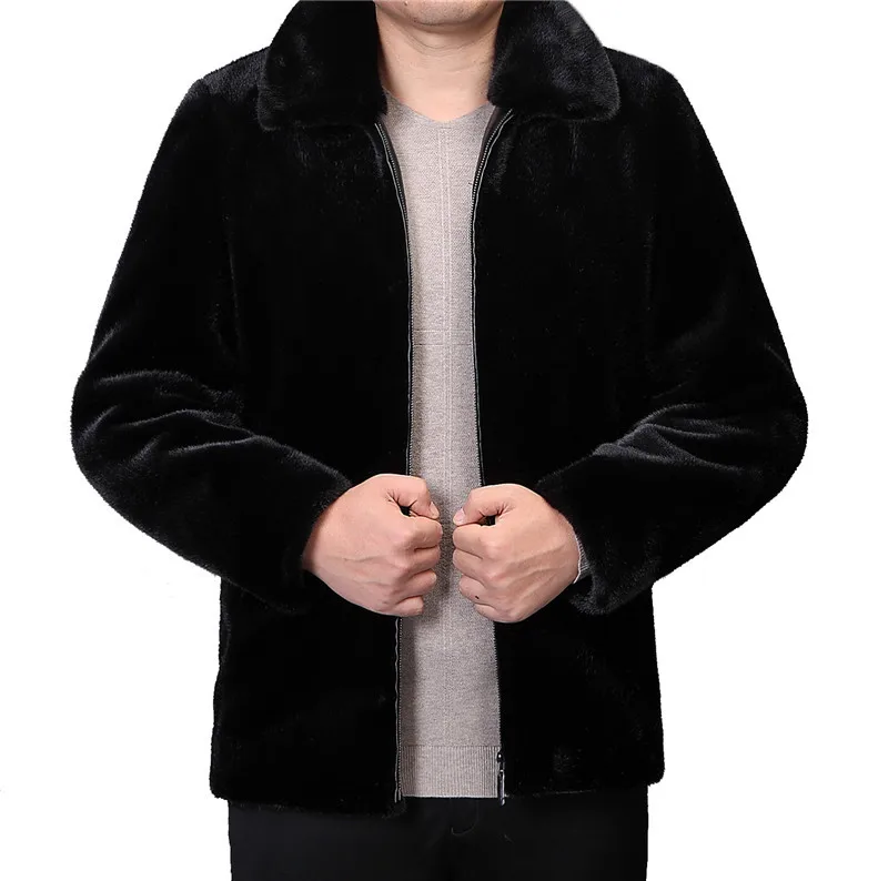 

Large Size Thicken For Men Zipper Coat Business Casual Middle-Aged And Old Warm Jackets Overcoat