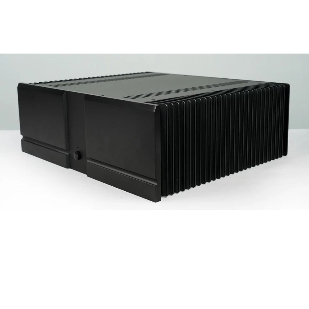 Personality Full black Aluminum power amplifier DIY chassis class A amp heatsink chassis install Housing with Volume knob