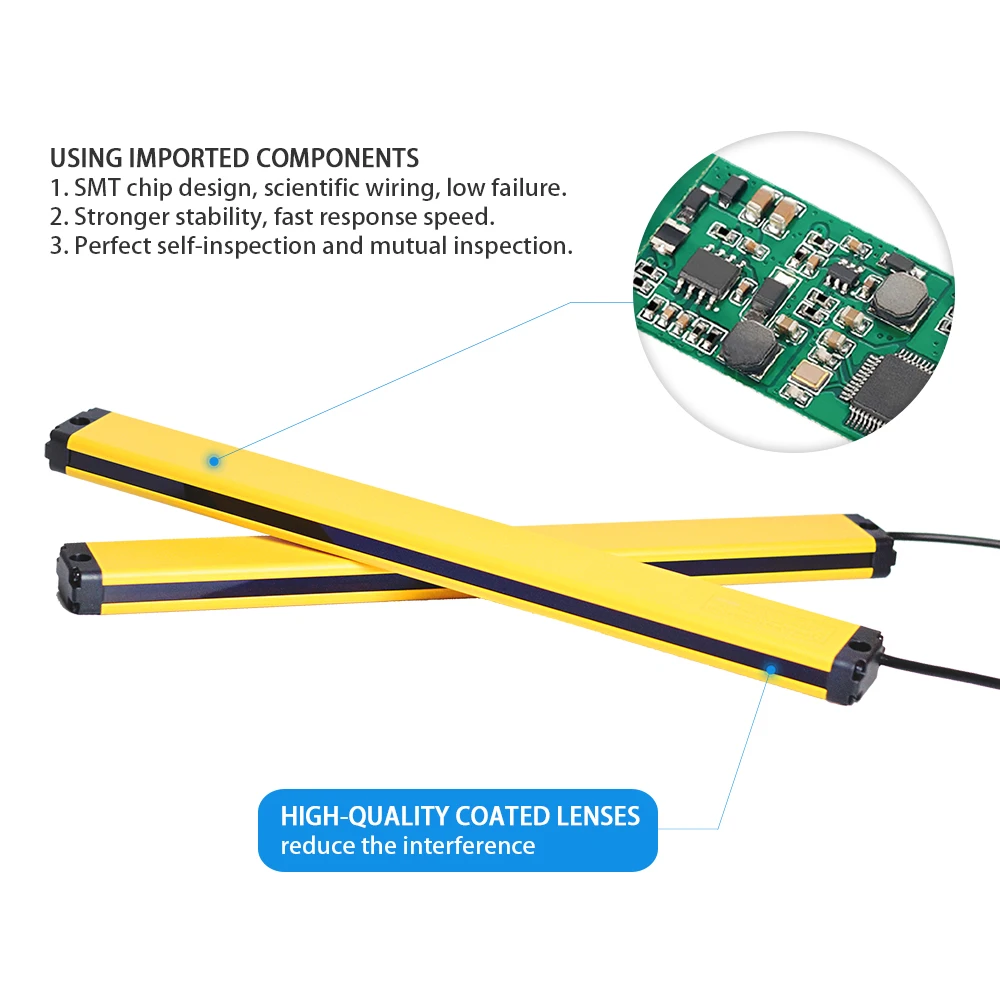 Imagem -03 - Cloweit-cortinas de Luz de Segurança Proteção de Dispositivos de Grade Super Fino 18x35 Aps1826 28 30 3240 24v Npn Pnp