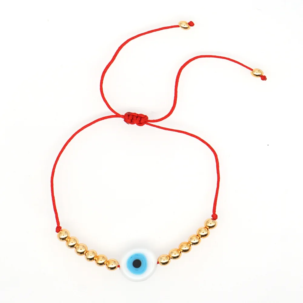 Czeski Evil Eye bransoletka z paciorkami dla kobiet Trendy kule pleciona lina bransoletki biżuteria Bijoux Pulsera 2021 nowy