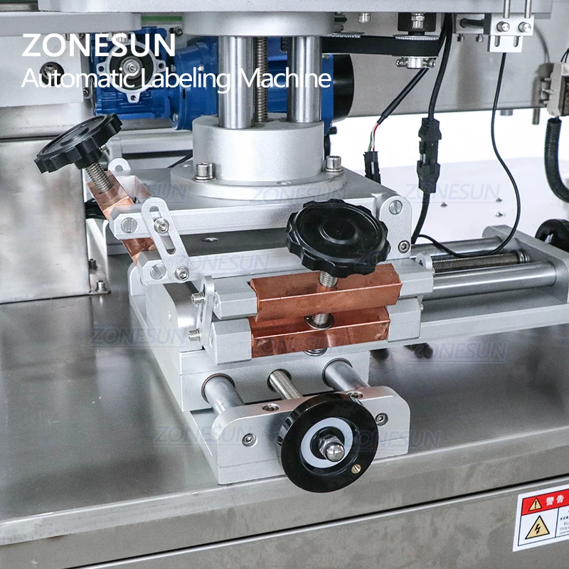 Zonesun-máquina de rotulagem automática de dupla face para lavanderia, líquido, higienização das mãos, garrafa, etiquetador