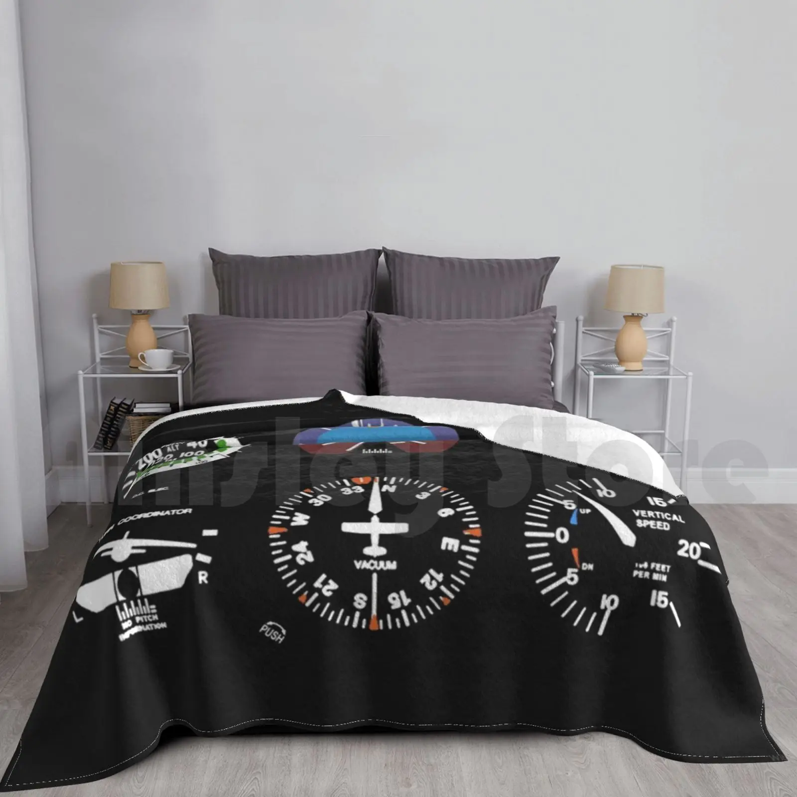 Cockpit Six Dials Flight Simulator Pilot Blanket For Sofa Bed Travel Cockpit Six Dials Flight Simulator Pilot