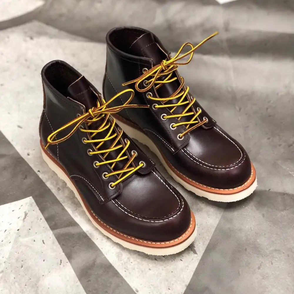 YQ875 Rock Can Roll Size 35-52 Super Quality Genuine Italian Cow Leather Handmade Durable Goodyear Welted Rider Boots
