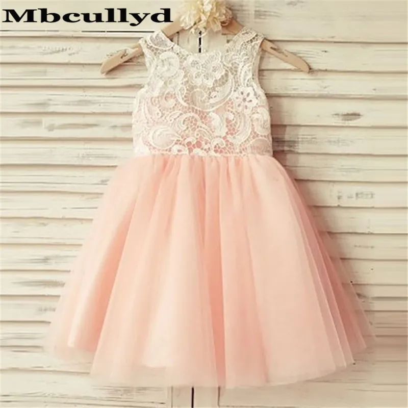 

Mbcullyd Lovely Pink Flower Girl Dresses For Weddings 2023 Short Knee Length Primera Comunion Gowns Littler Girls Birthday Dress