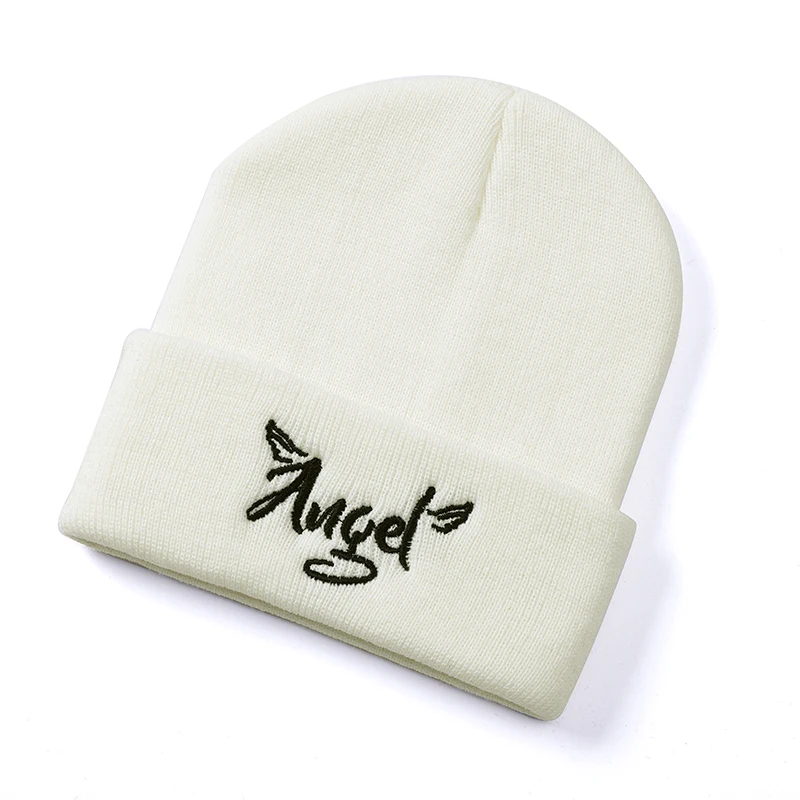 women men knitted Beanie hat Embroidery Letters autumn winter cap boy girl kids beanie cap hat for women men