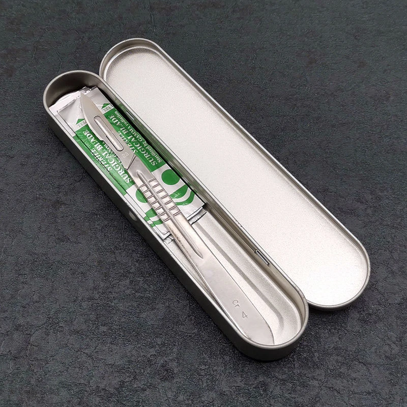 Karbon çelik oyma Metal neşter bıçakları tıbbi kesme kolu neşter bıçak saklama kutusu bıçak 10 11 12 15 20 21 22 23 24