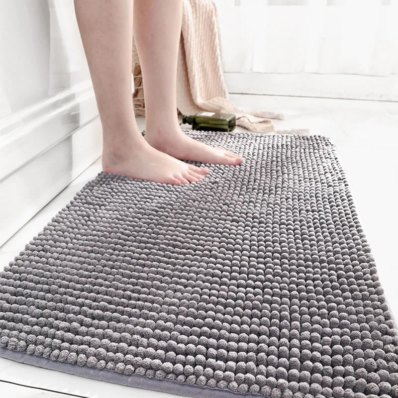 Microfiber thickened chenille hotel bathroom foot mat home bedroom bathroom door non-slip absorbent mat