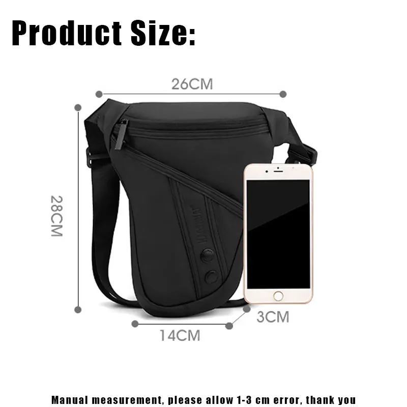 YoReAi High Quality Men Nylon Waterproof Leg Bag Motorcycle Multi-purpose Messenger Shoulder Bags Belt Hip Bum Waist Fanny Pack