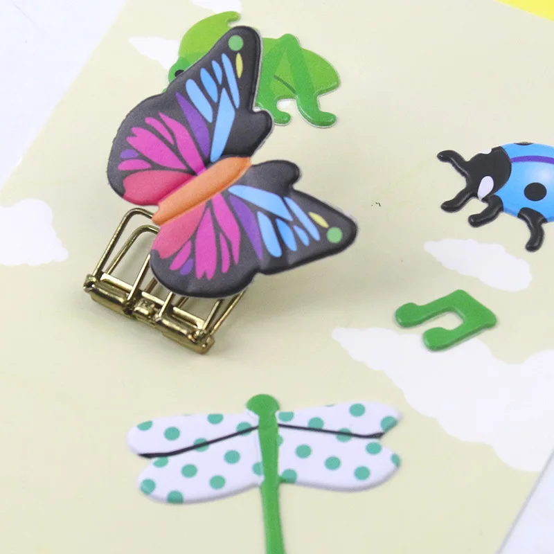 4 Sheets/Set Insect Dragonfly Butterfly Cute 3D Stickers Cartoon Kids DIY Sticker Toys Scrapbook Decoration for Boy Girl Gift