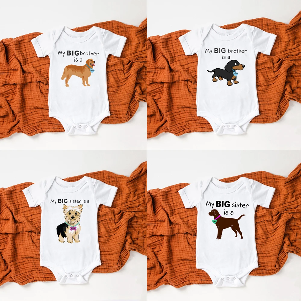 Newborn  My Big Brother Is A Golden Retriever Baby  Dog  Sibling Shirt Baby Shower Gift for Boy or Girl