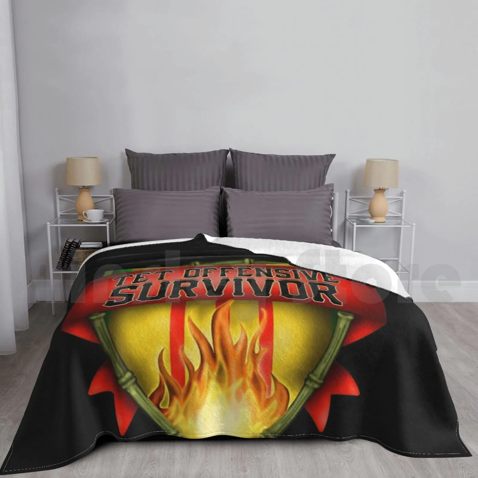 Vietnam Veteran Tet Offensive Survivor Blanket Fashion Custom Veteran Vietnam Military Navy Army Vietnam Veteran Air Force