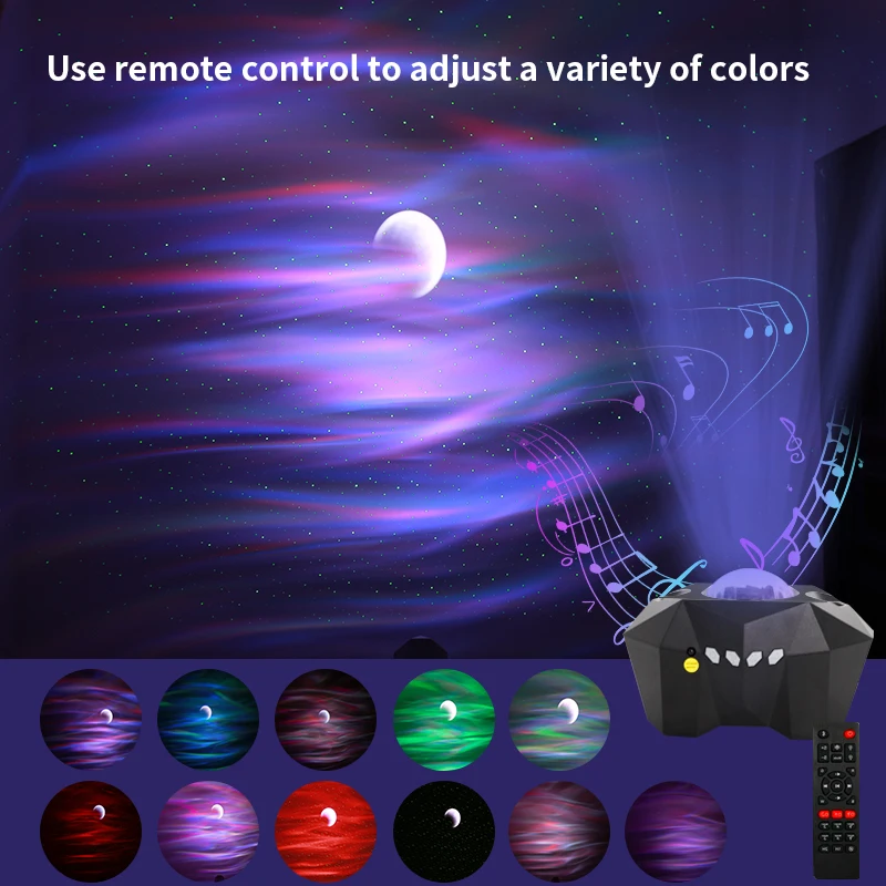 Bluetooth Laser Star Night Lights LED Starry Sky Projector Music Lamp Colorful Music Moon Nebula Projection Atmosphere Lighting