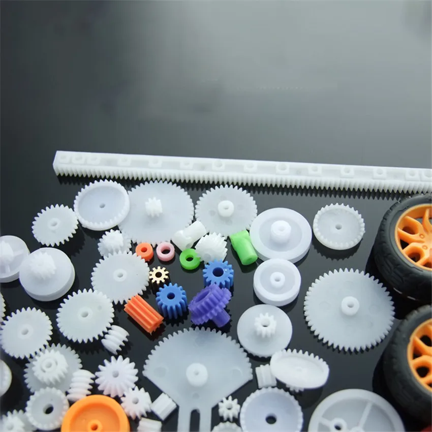 78pcs Model Gear Kit Motor Axles,Tires Bushings,Copper Gears,Bevels,Racks Accessories for DIY Toy Car Gears Model Parts набор
