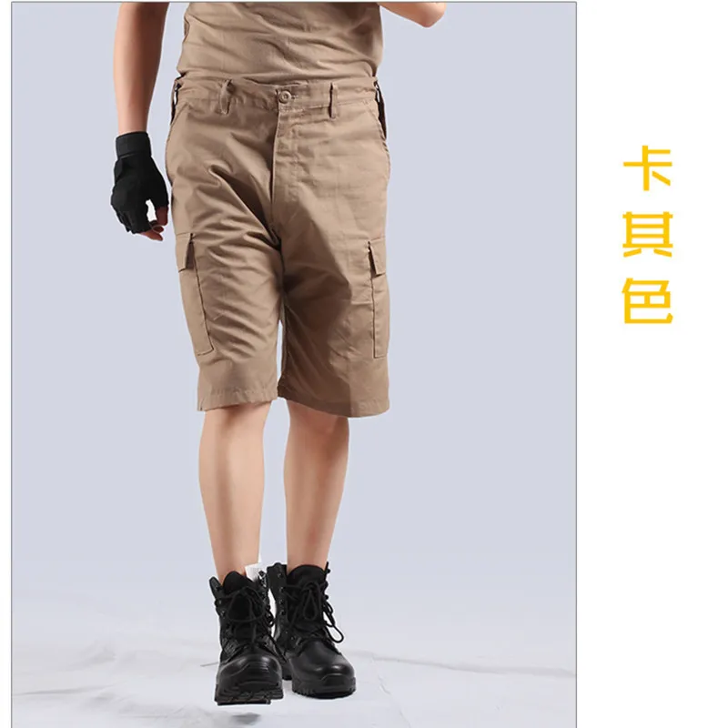 Summer Men's Camouflage Loose Cargo  Shorts Outdoor Sports Hunting Camping Climbing Training Knee Length Short Trousers