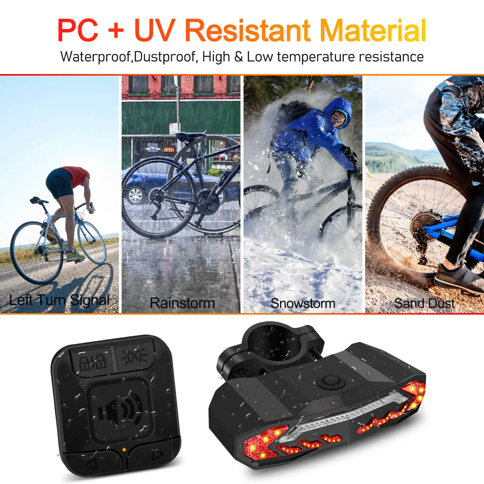 Smart Bicycle Alarm Taillight With Remote Control Vibration Alarm Anti-theft Waterproof Automatic Induction Bike Lamp