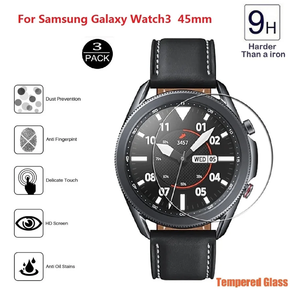 Película 9H para Samsung Galaxy Watch3 45mm vidrio templado Premium para Galaxy Watch 3 45mm Protector de pantalla antiarañazos cubierta