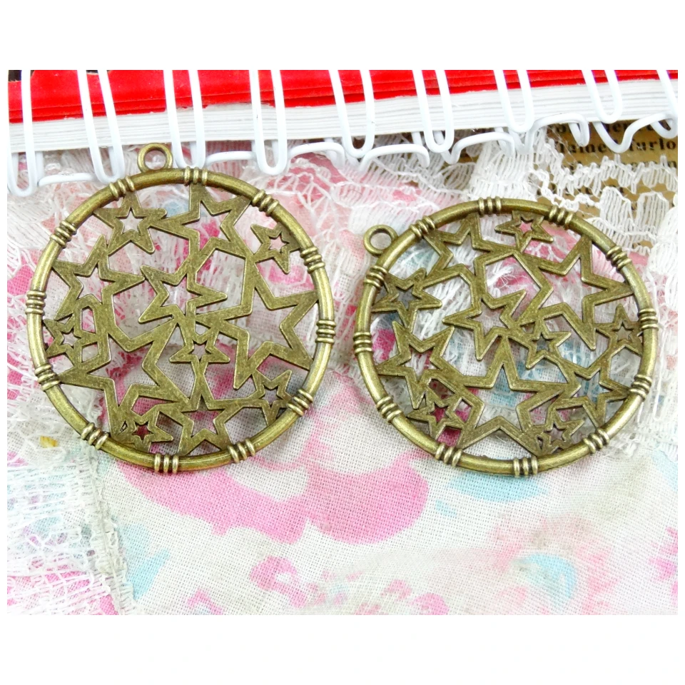 

20 Pcs /Lot 34.7*32MM Antique Bronze Plated Star Charms Diy Pendant for Jewelry Findings Accessories