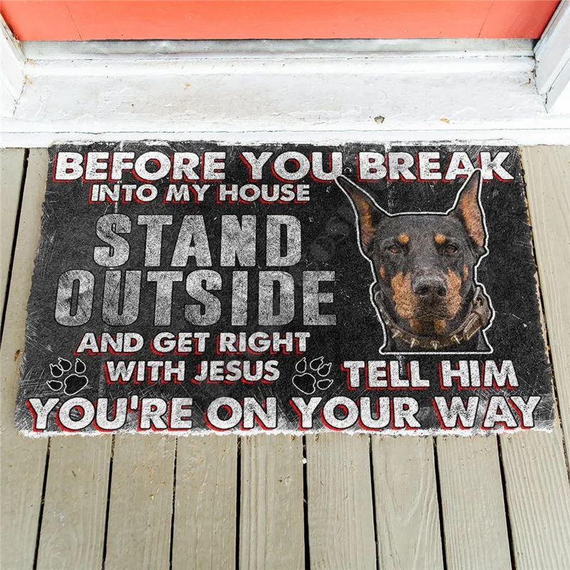 

Erugear Doberman Pinscher Before You BreakInto My House Custom Doormat 3D All Over Printed Doormat