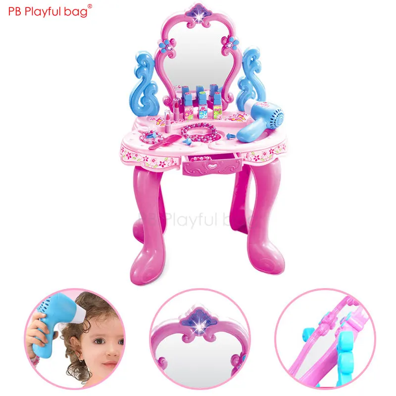 Borsa giocosa Baby Girl Make up toys Little Princess Makeup Table Beauty parrucchiere set regali per bambini gioco per bambina AB30