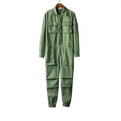 Loose Overalls Men Jumpsuit Cotton Long Sleeve Beam Feet Streetwear Fashion Casual Clothing Cargo Pants Hip Hop Trousers