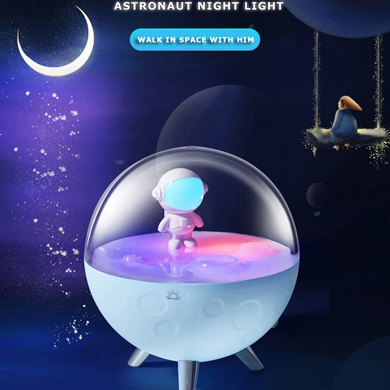 Cartoon planet astronaut creative gift bedside baby child feeding ornament decorative rechargeable night light