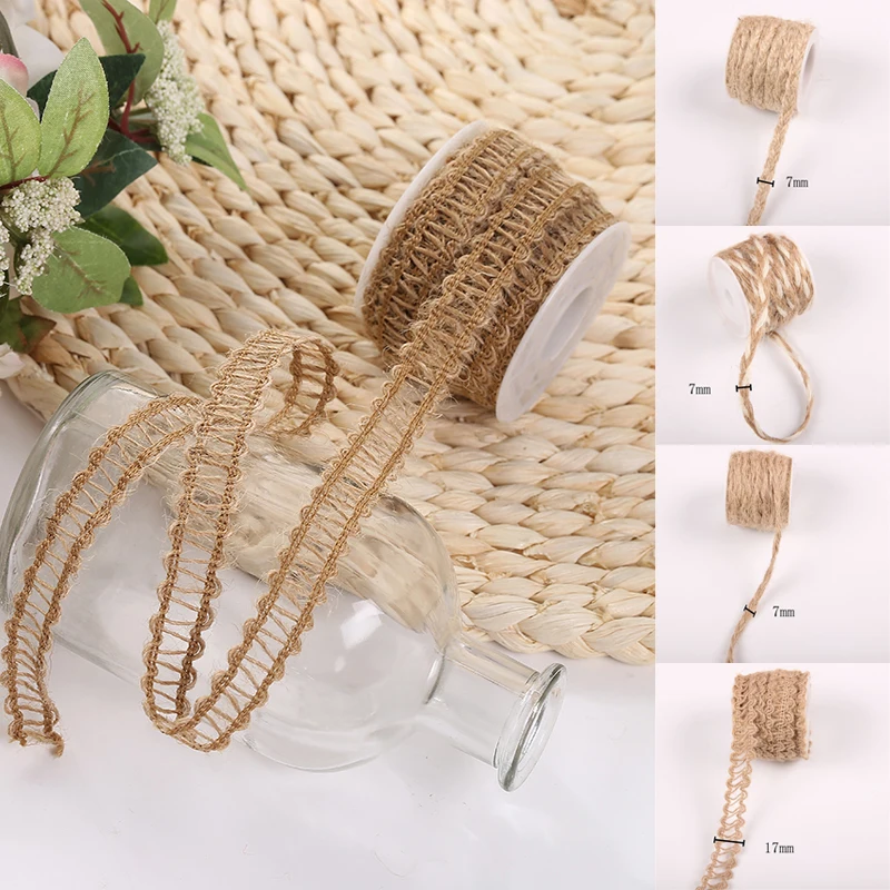 5m Handmade Linen Braided Rope Hemp Rope Rope Tying Hemp Rope Rope DIY Craft Decoration Wedding Party Decoration