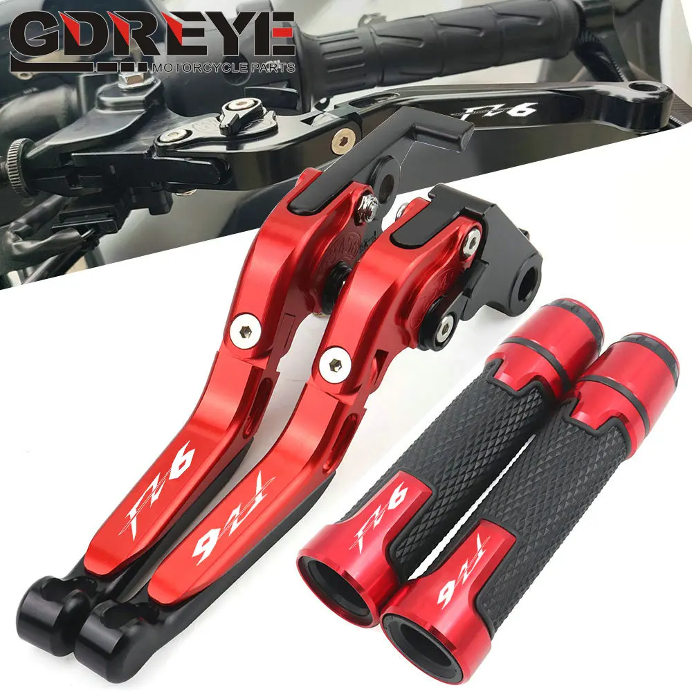 Brake Clutch Levers Motorcycle Grips Handle Grips Brake Clutch Levers For YAMAHA FZ6  2004-2010 2005 2006 2007 2008 2009