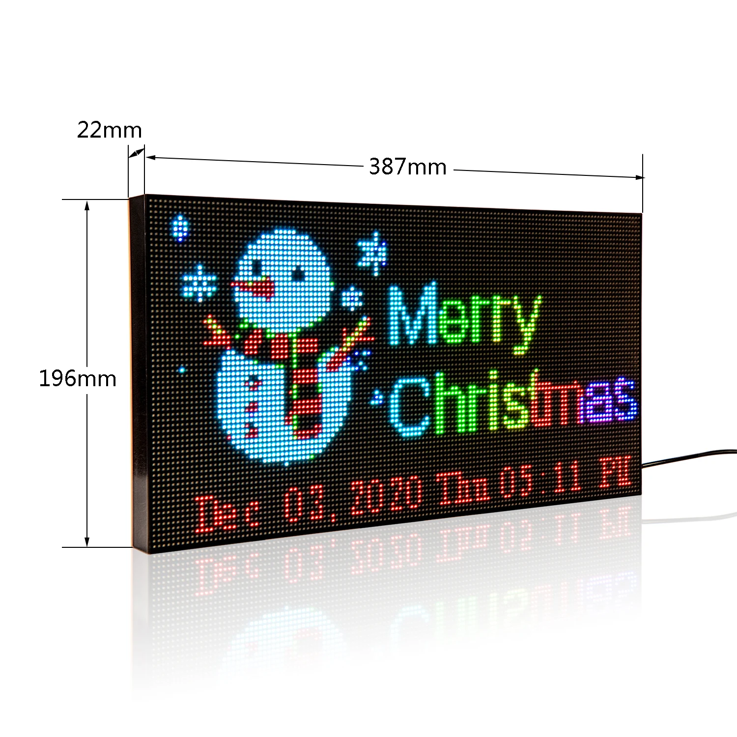 Led Open Sign Display WiFi Portable Programmable Mesaage Led Display Board with Foldable Stand and USB Power Cable for Desktop