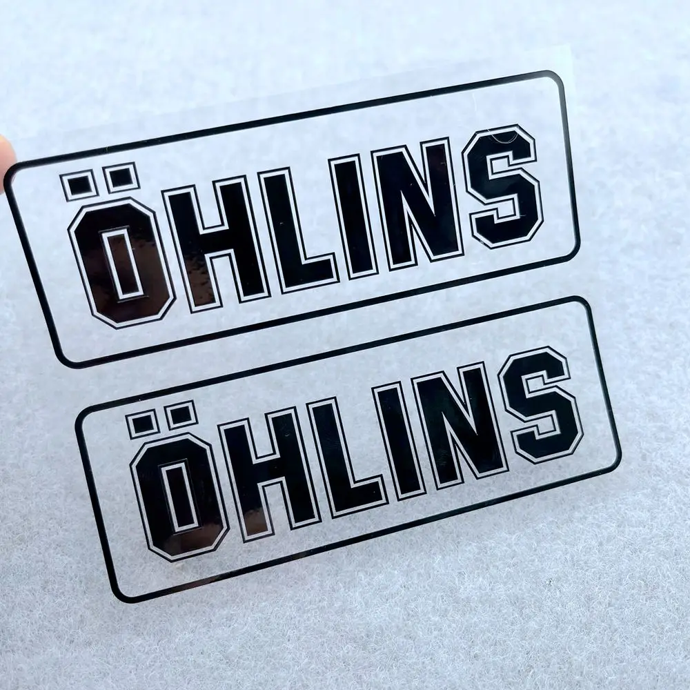 1 Pair Of DIY Reflective Motorcycle Stickers Decorative Fuel Tank Motor Side Car Damping Stickers Logo Pad Fairing OHLINS Ohlins