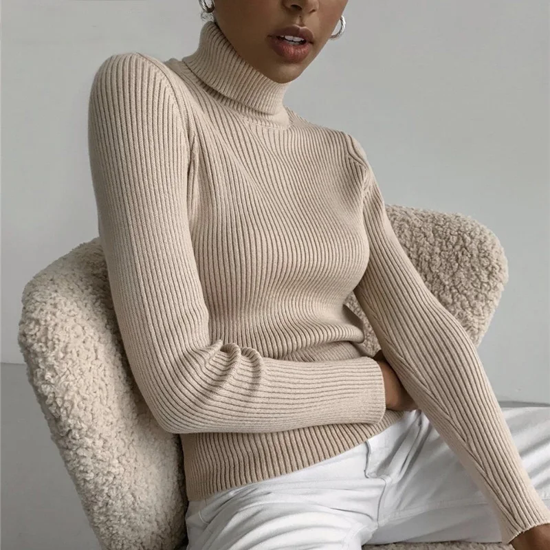 Heliar Women Autumn Turtleneck Sweater Knitted Soft Pullovers Cashmere Jumpers Basic Sweaters For Women 2021 Autumn Winter