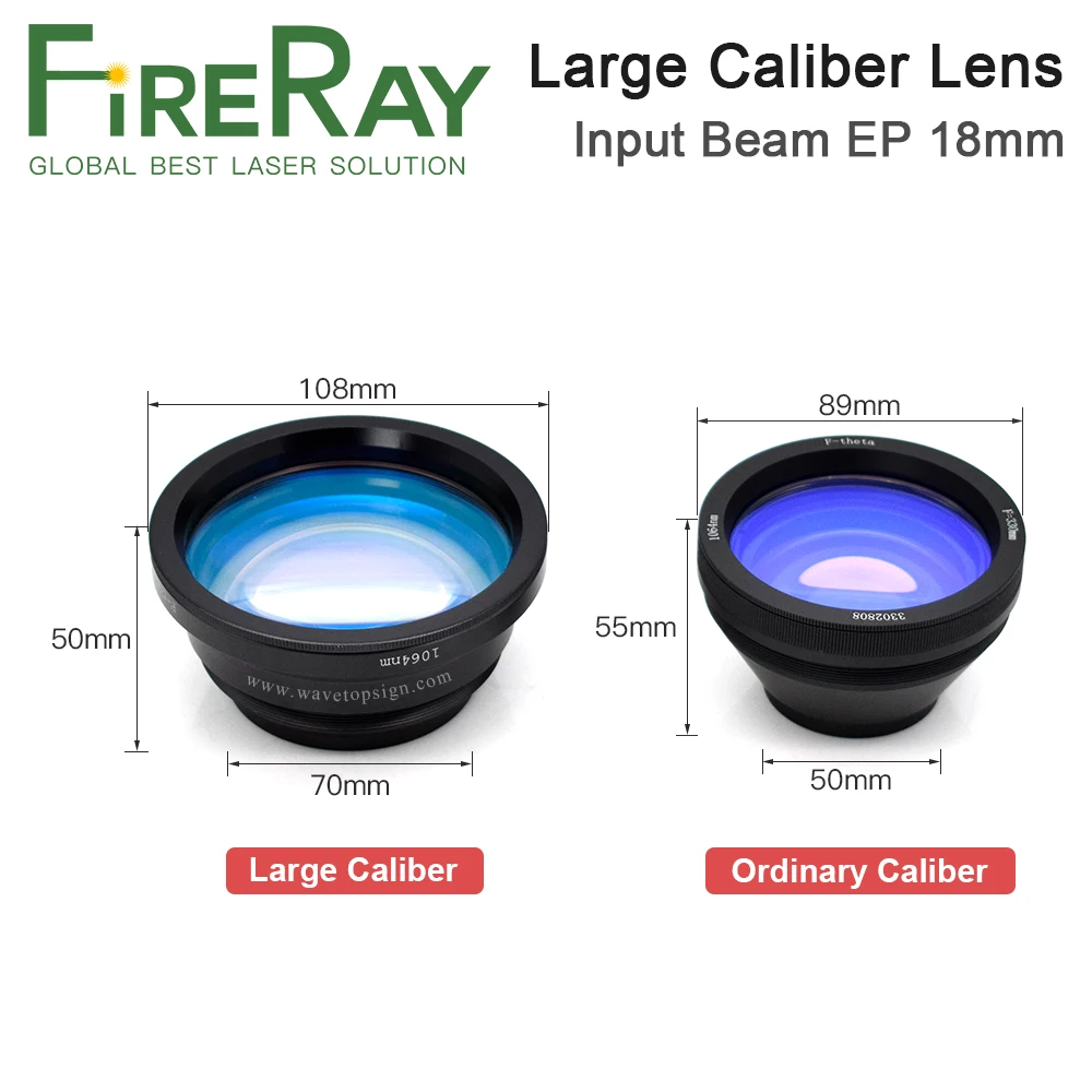 FireRay 1064nm YAG Laser Large Caliber Scan Lens M85 F220-680mm 150x150-520x520 Use for Fiber YAG Laser Marking Machine