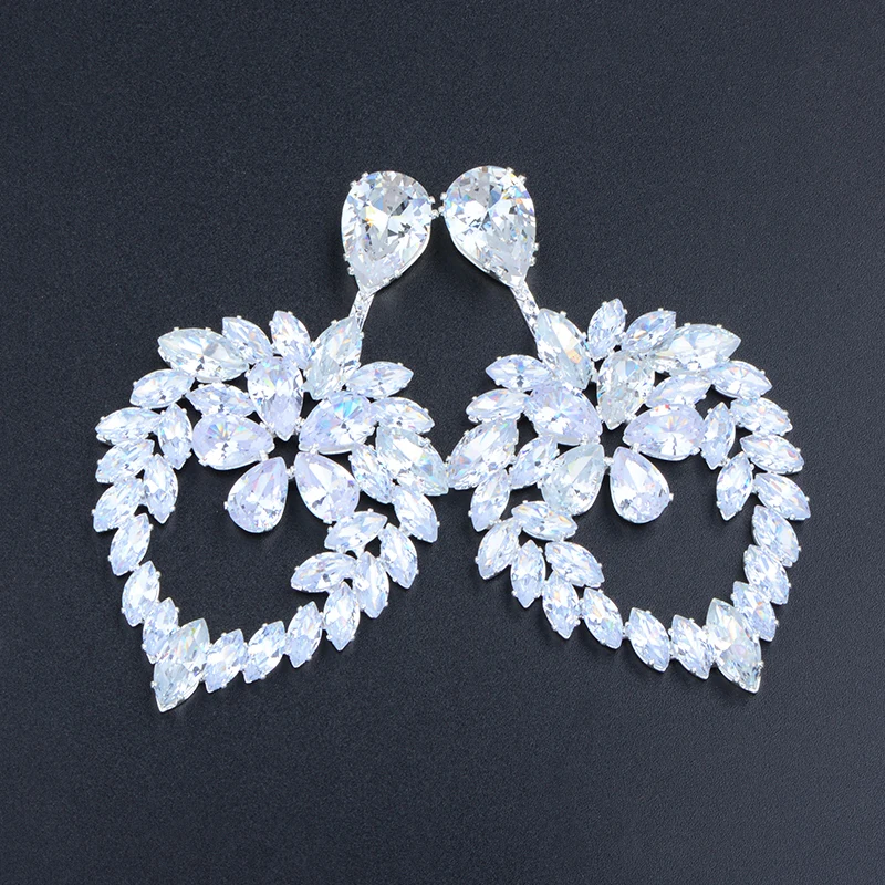 JUNAO 1pcs 50mm Crystal AB Large Zirconia Rhinestone Brooch Zircon Round Flower Crystal Applique For Jewelry Making Supplies