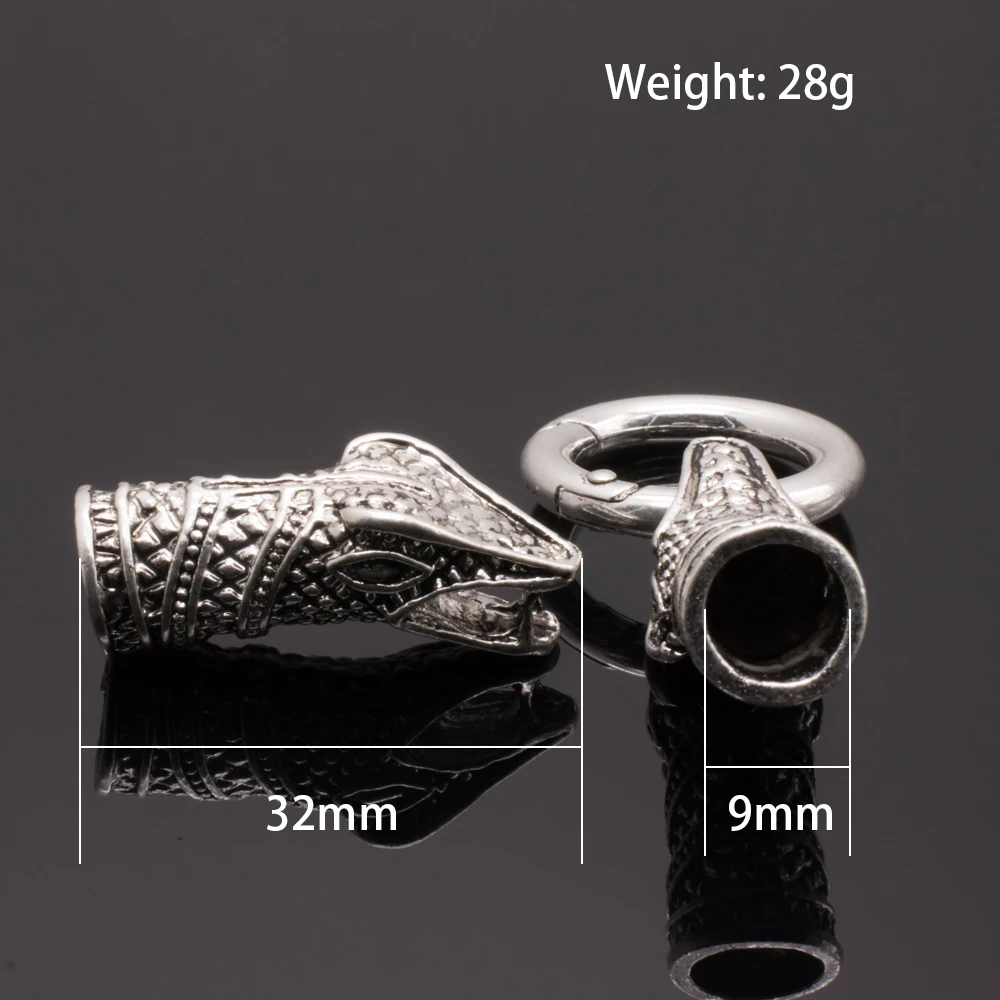 Retro snake head is used to close the connection of the bracelet accessory leather rope buckle bracelet lobster clasp