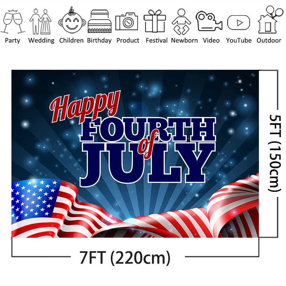 MOCSIKA 해피 4 일 배경 사진 독립 기념일 배경 파티 장식 용품 사진 스튜디오