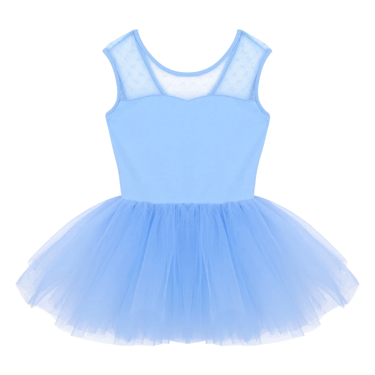 Ballet Dress Kids Cotton Ballet Tutu Dress Leotard Girl Mesh Splice U-shaped Back Gymnastics Dancewear Ballerina Party Costumes