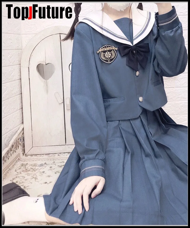 Quecksilber der Orthodoxe JK uniform rock sailor der anzug frauen mittleren anzug Japanische schuluniform student class-blau sailor anzug