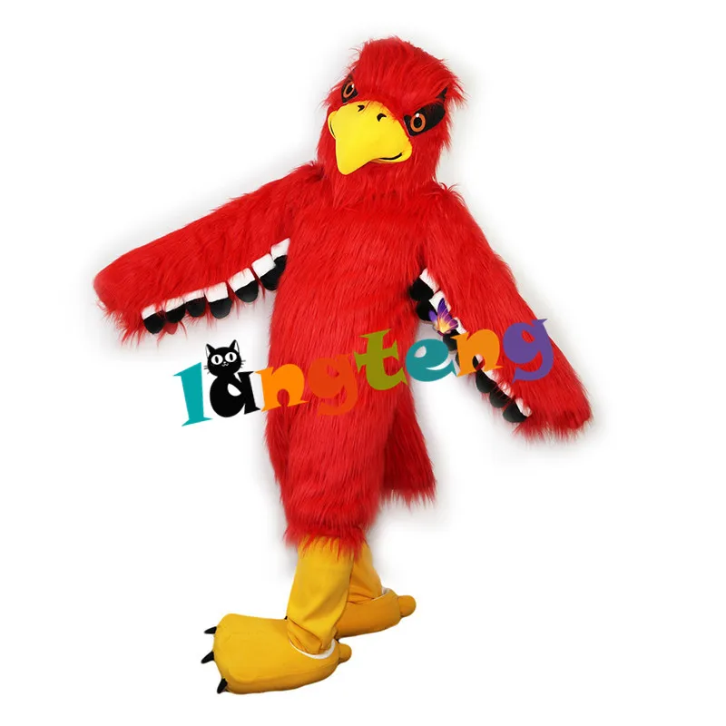 

790 Red Longhair Falcon Eagle Hawk Bird Mascot Costume Theme Mascotte Carnival Fancy Dress