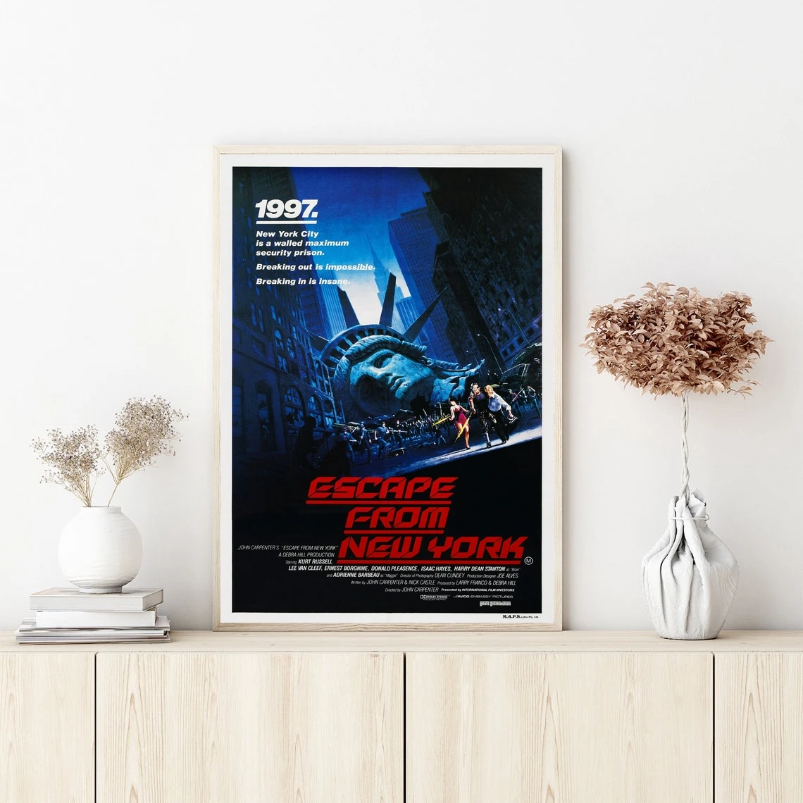 Escape from New York Movie Poster Wall Art Canvas Painting Bedroom Living Room Home Decoration (No Frame)