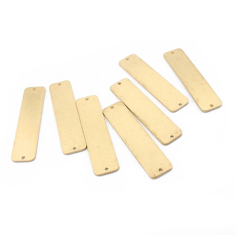 10pcs/lot Raw Brass Rectangle Stamping Blank Bar Pendant Charms For DIY Bracelet Necklace Jewelry Making Supplies