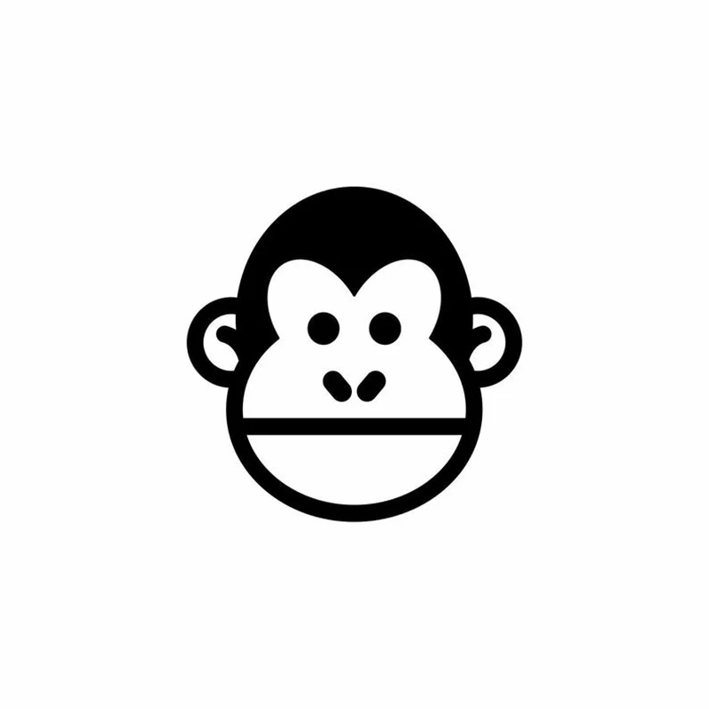 Black/White Monkey Face Vinyl Car Decal Sticker Rear windshield Salon Decals Waterproof  Removable S1111